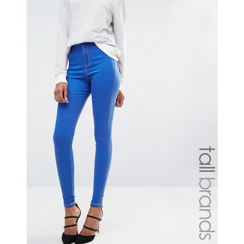 Missguided Tall - Vice - Sehr stretchige Skinny-Jeans mit hohem Bund - Blau