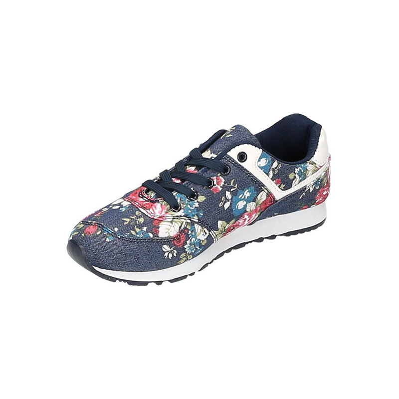 Lesara Sneaker mit floralem Print - Blau - 36