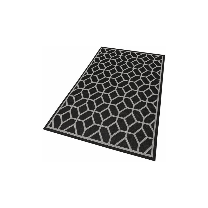 Teppich Makota In-und Outdoor geeignet gewebt MY HOME schwarz 1 (60x90 cm),2 (70x140 cm),3 (120x180 cm),31 (100x150 cm),4 (160x230 cm),5 (200x200 cm),6 (200x290 cm),7 (240x320 cm),8 (280x390 cm)