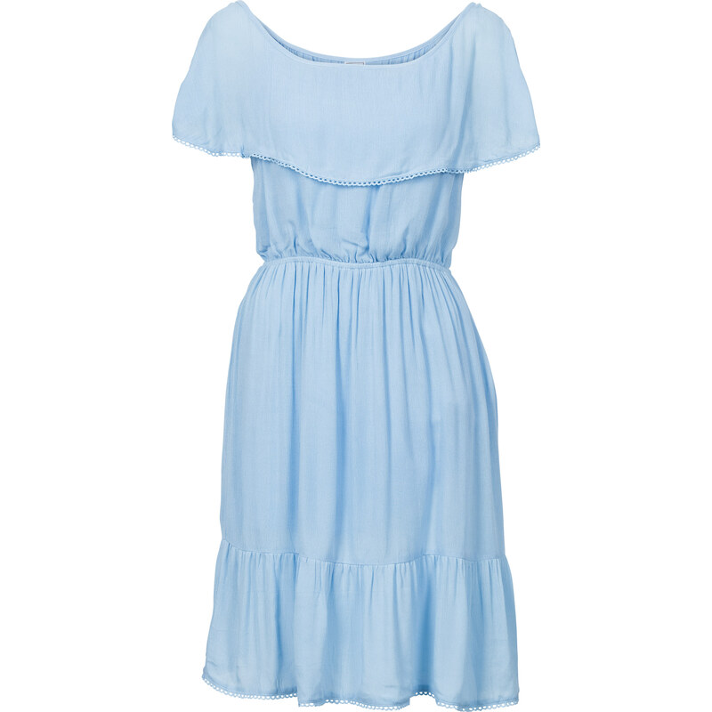 BODYFLIRT Kleid/Sommerkleid kurzer Arm in blau von bonprix