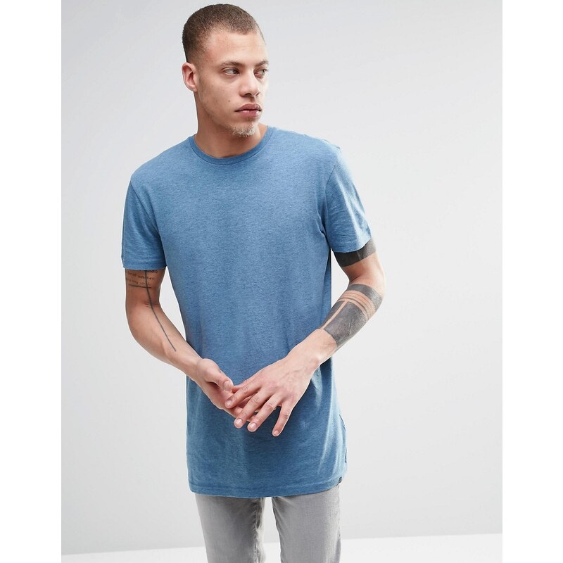 Adpt - Meliertes T-Shirt mit Rundhalsausschnitt - Grau