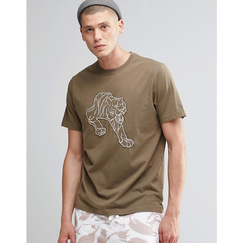 Maharishi - Line Tiger - Besticktes T-Shirt - Grün