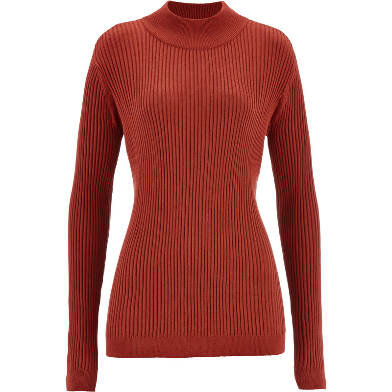 bpc bonprix collection Ribstrick-Pullover langarm in rot für Damen von bonprix