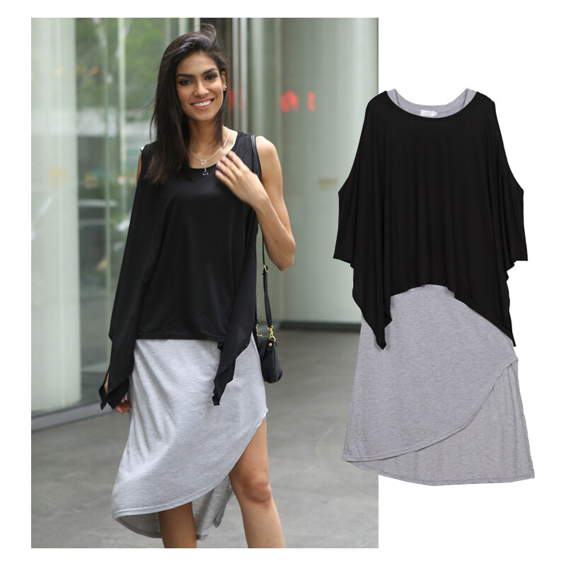 Lesara 2-teiliges Set Kleid & Oversize-Shirt - S