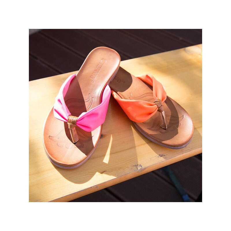 Lesara Zehentrenner-Sandale mit breitem Band - Orange - 38