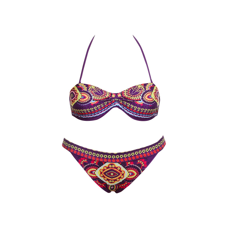 Lesara Push-up-Bikini mit Muster - Violett - S