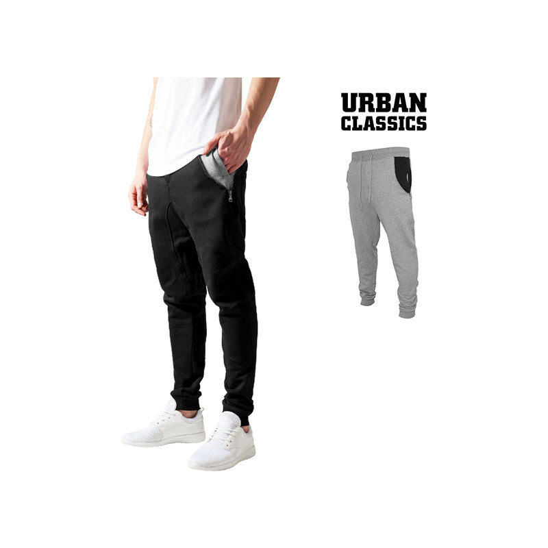 Urban Classics Sweathose mit elastischem Beinabschluss - Schwarz - XXL