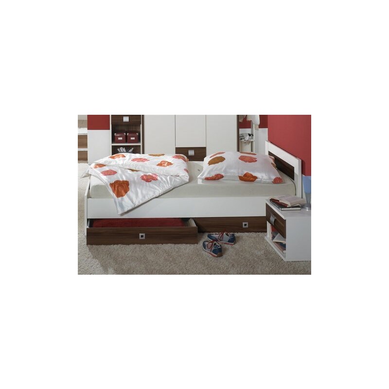 Kinder Bett wimex weiß/Columbia nussbaumfarben