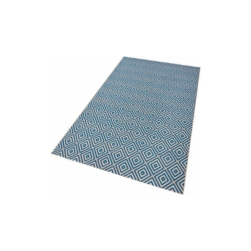 BOUGARI Teppich bougari Karo In- und Outdoorgeeignet Sisaloptik blau 2 (B/L: 80x150 cm),3 (B/L: 140x200 cm),4 (B/L: 160x230 cm),6 (B/L: 200x290 cm)