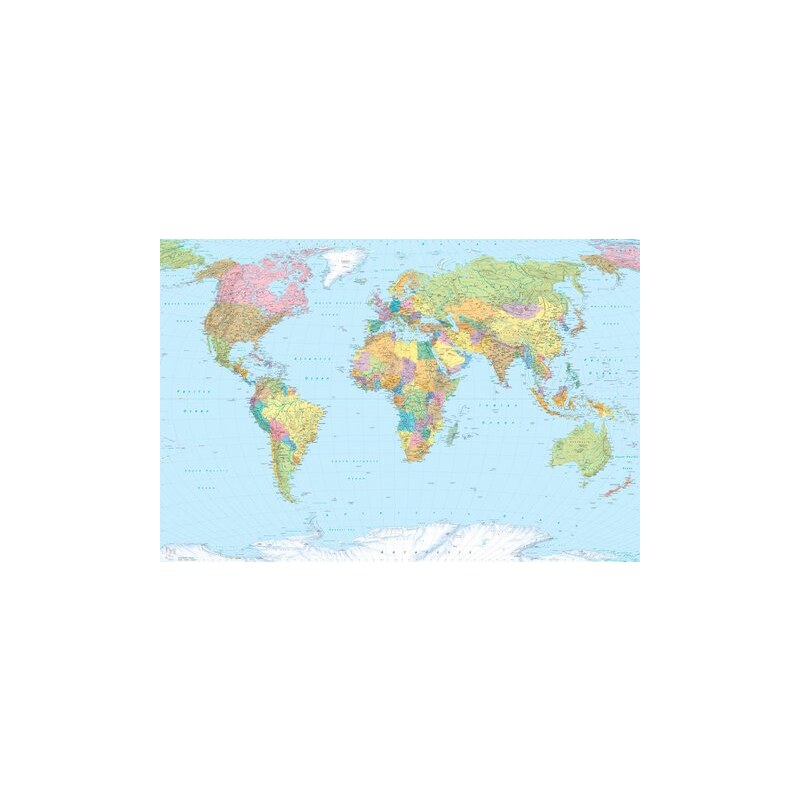 KOMAR Vlies Fototapete World Map 368/248 cm bunt