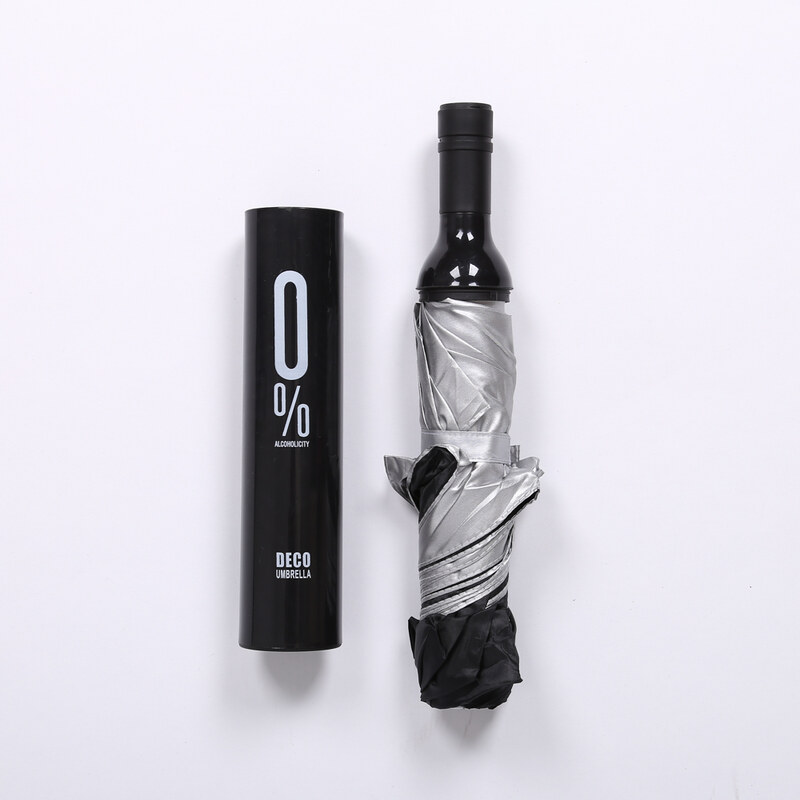 Lesara Regenschirm im Flaschen-Design - Schwarz