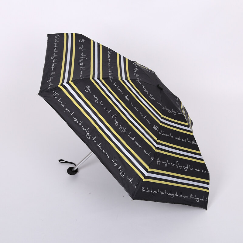 Lesara Mini-Regenschirm mit Sprüchen - Schwarz
