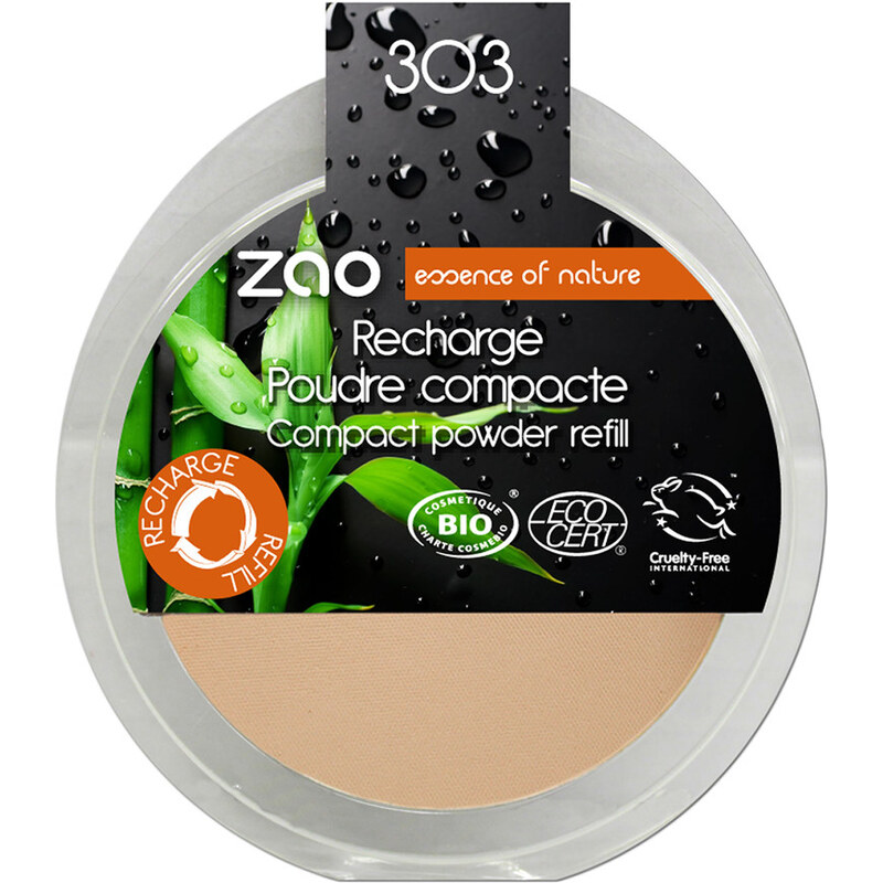 ZAO 303 - Brown Beige Bamboo Refill Compact Powder Puder 9 g