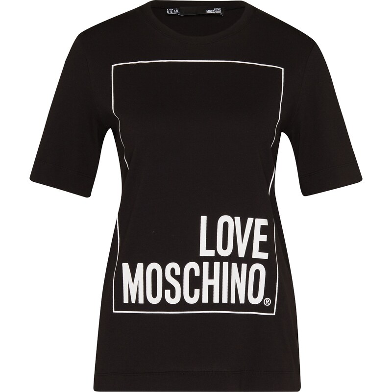 Love Moschino T Shirt mit Label Print
