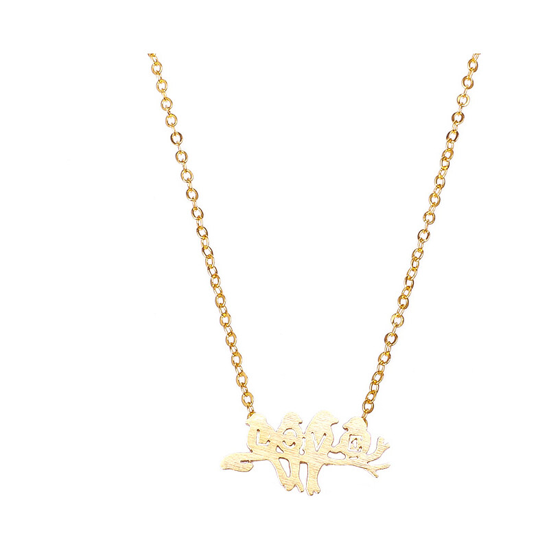 Lesara Halskette mit Vögel-Love-Anhänger - Gold