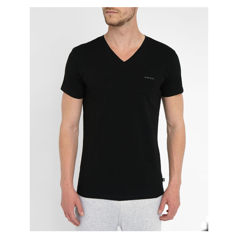 DIESEL Doppelpack schwarze T-Shirts mit V-Ausschnitt Mickael