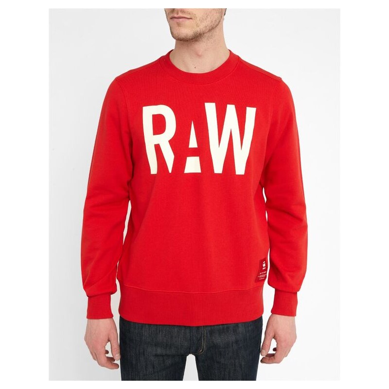 G-STAR Rotes Sweatshirt mit Logo Raw Sagor