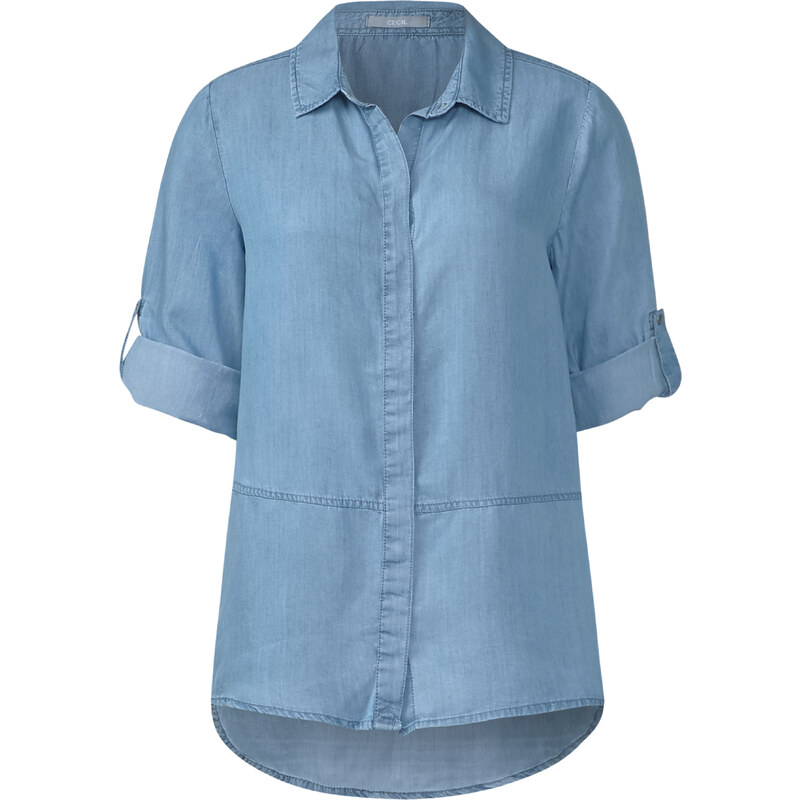 Cecil Denim-Style Bluse mit Print - authentic used wash, Herren