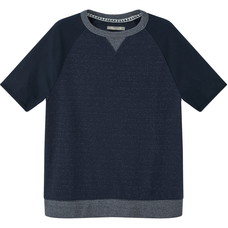 MANGO MAN Kurzärmeliges Baumwoll-Sweatshirt