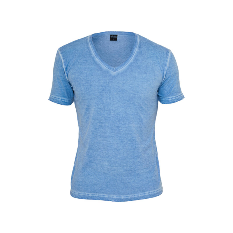 Urban Classics T-Shirt mit leichtem V-Ausschnitt - Hellblau - L