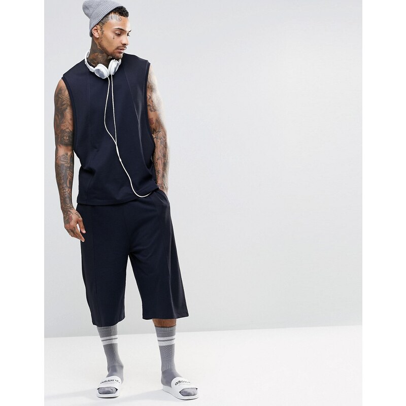 ASOS Loungewear - Strukturierte Basketball-Shorts - Marineblau
