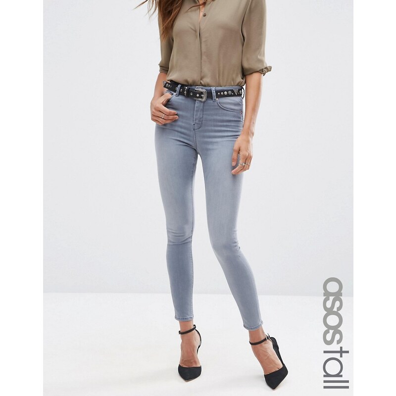 ASOS TALL - RIDLEY - Skinny Jeans in Stahlgrau - Grau