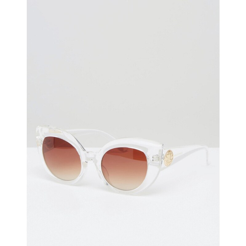 Crap Eyewear - Oversize-Sonnenbrille im Katzenaugenstil mit transparentem Gestell - Transparent