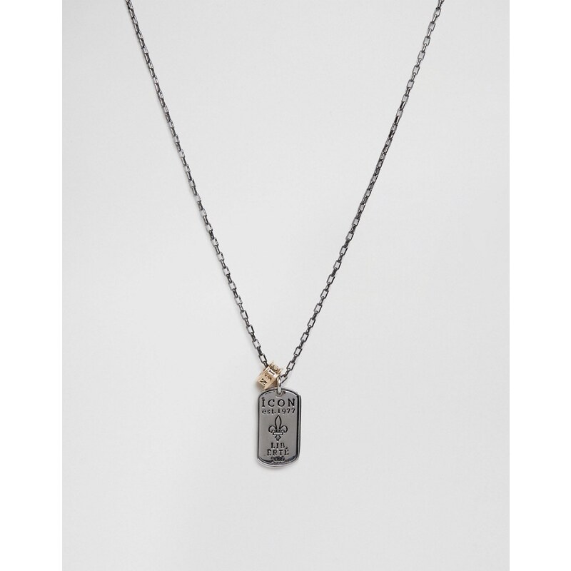 Icon Brand - Premium - Silberne Halskette mit Erkennungsmarke - Silber