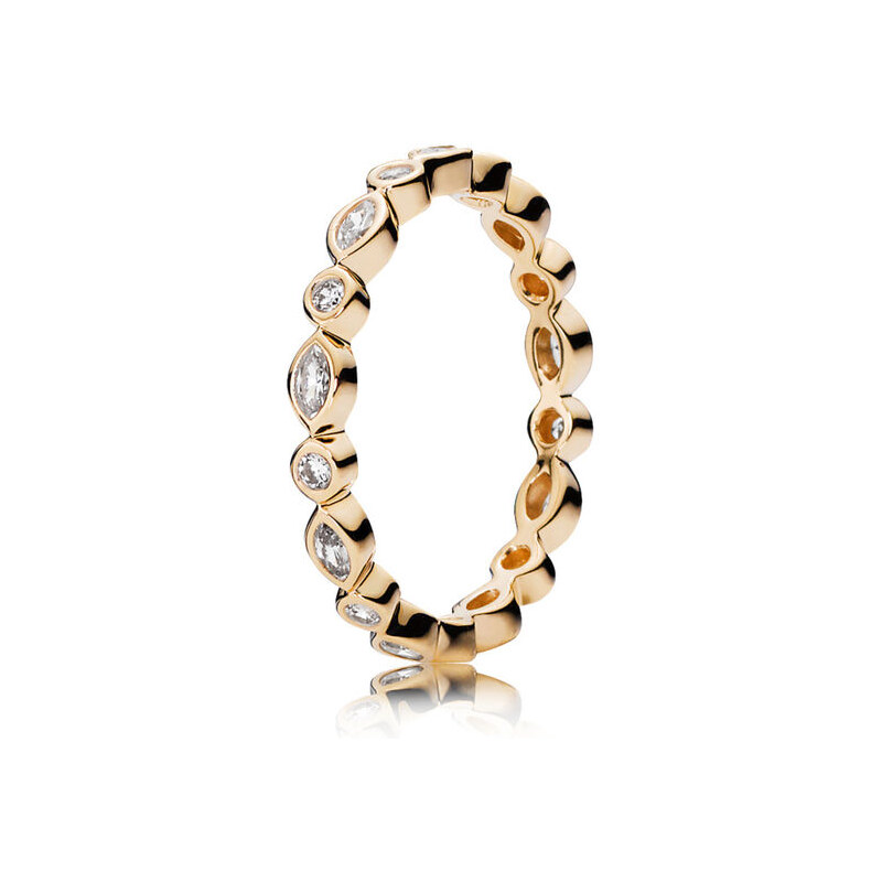 Pandora Kombinierbarer Damen Ring Kreise & Ellipsen Gold 48 150183CZ-48