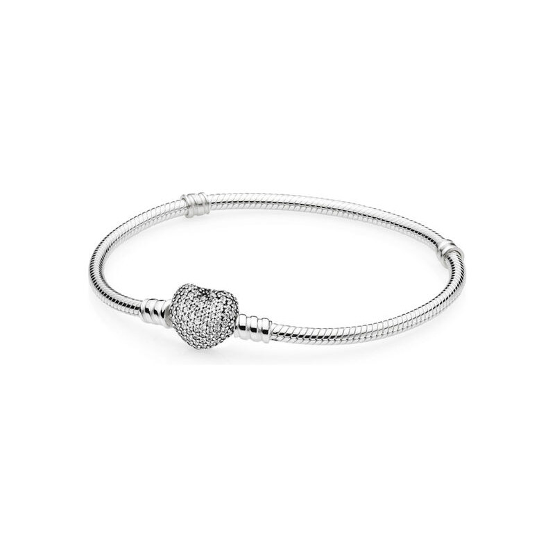 Pandora Damenarmband Pavé Herz Herz-Verschluss Silber 16 cm 590727CZ-16