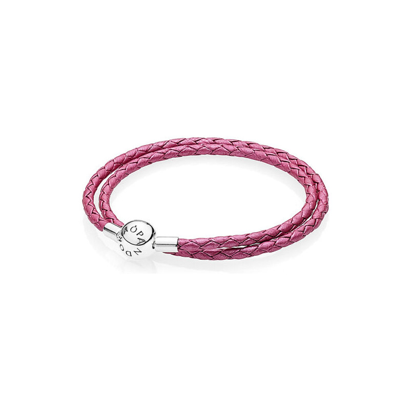 Pandora Armband Armband pinkfarbenes Leder zweifach gewickelt Pink 590734CHP-D3