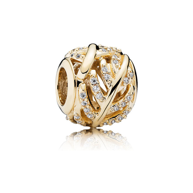 Pandora Charm Funkelnde Feder Gold Cubic Zirconia 750831CZ