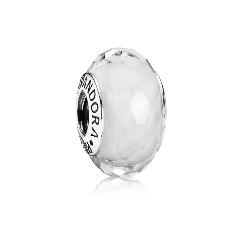 Pandora Charm Facetten Silber Weiß 791070