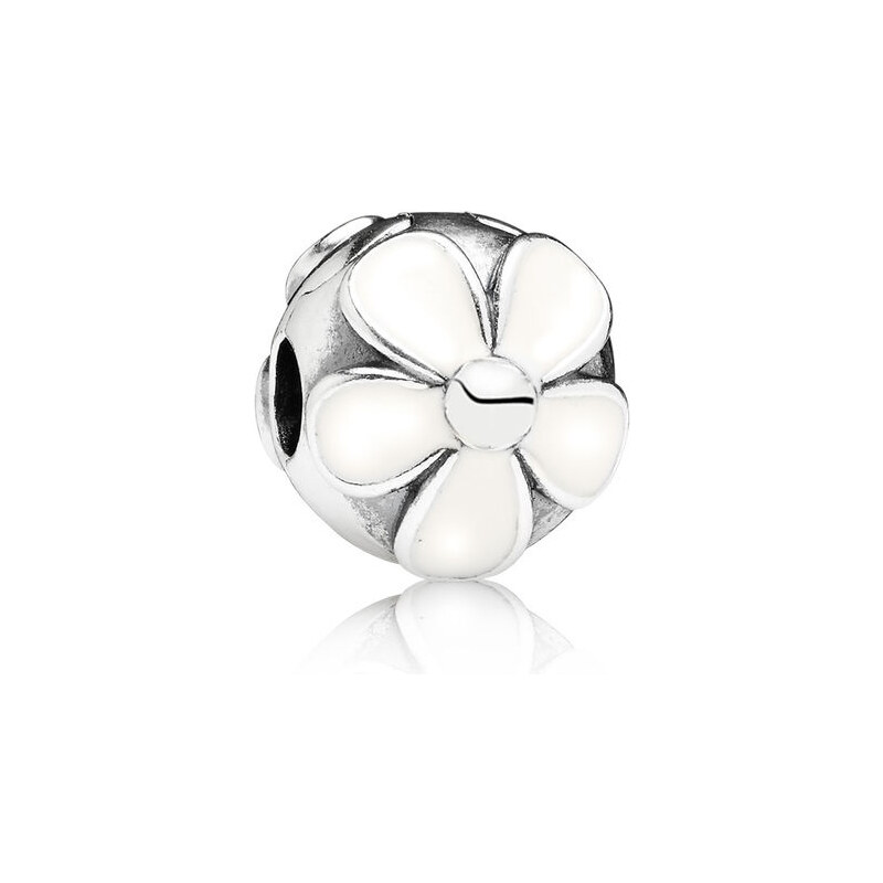 Pandora Damen Clip-Charm Gänseblümchen Weiß Silber onesize 791259EN12
