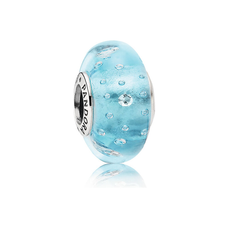 Pandora Charm sprudelnder Murano-Glas Silber Blau Cubic Zirconia 791618CZ
