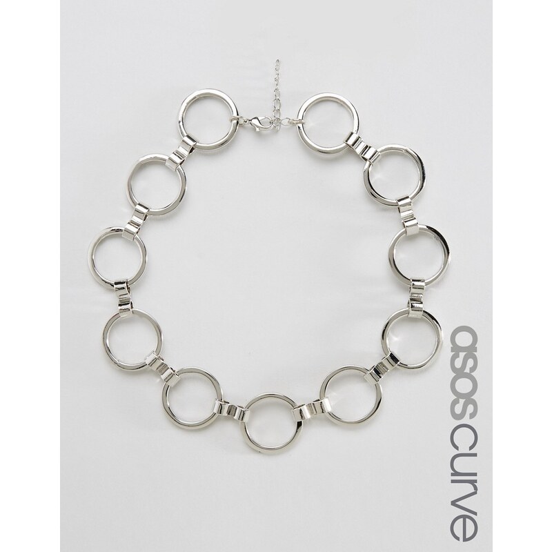 ASOS Curve - Kurze Halskette mit rundem Anhänger - Silber