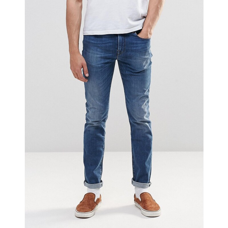 PS by Paul Smith Paul Smith - Enge Jeans mit Stretchanteil in mittlerer Waschung - Blau