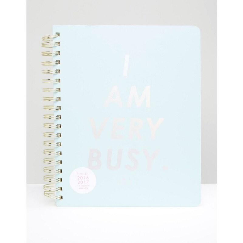 "Ban.Do - Großes Tagebuch mit „I Am Very Busy"-Aufschrift" - Blau