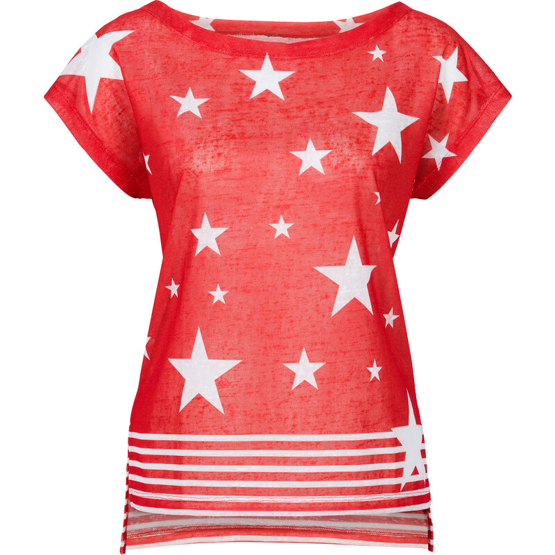 BODYFLIRT T-Shirt Flügelärmel in rot (U-Boot-Ausschnitt) für Damen von bonprix