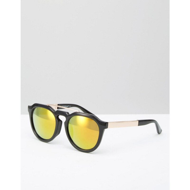 AJ Morgan - Runde Sonnenbrille mit verspiegelten Gläsern - Schwarz