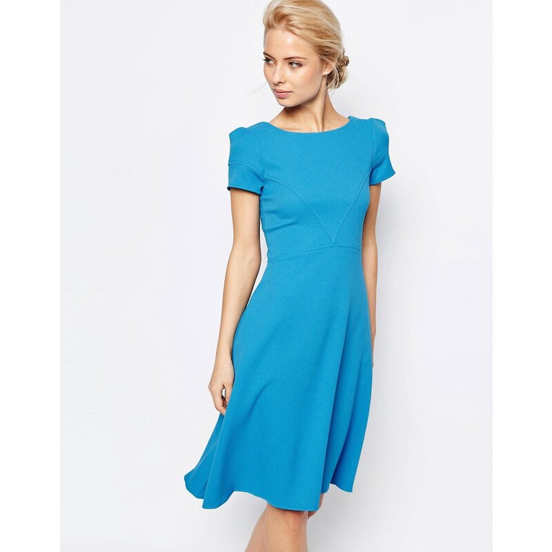 Closet London Closet - Ausgestelltes Kleid mit texturierten Nähten - Blau