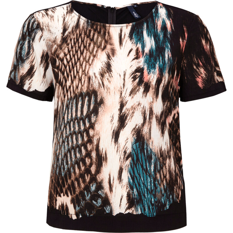 s.Oliver Materialmix-Bluse mit Frontprint