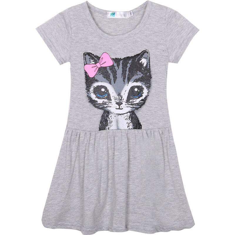 Lesara Kinder-Kleid mit Katzen-Print - 116