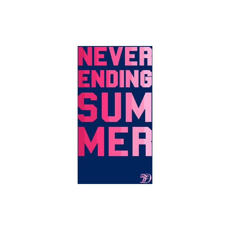 Tom Tailor Strandtuch Summer mit großem Schriftzug blau 1x 85x160 cm