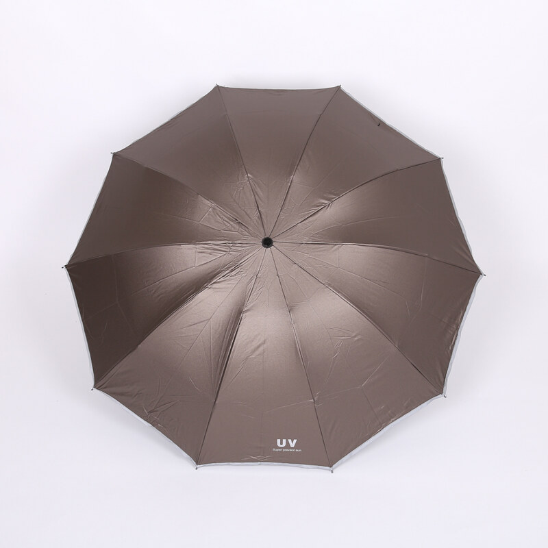 Lesara Regenschirm mit Reflektor - Braun