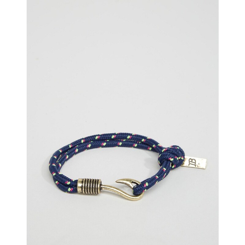 Icon Brand - Gewebtes marineblaues Armband mit Haken - Mehrfarbig