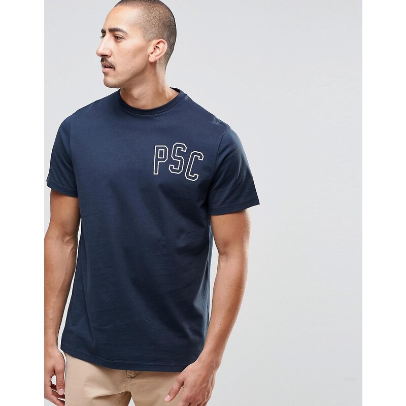 Playground - T-Shirt mit kleinem PSC-Aufdruck - Marineblau