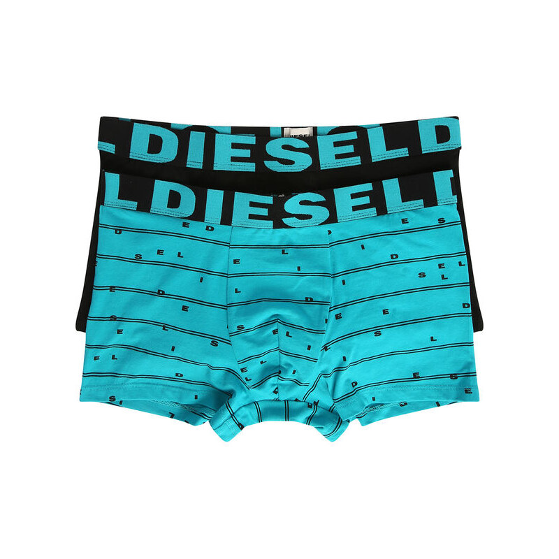 DIESEL 2-Pack of Turquoise Damien Two-Tone Briefs