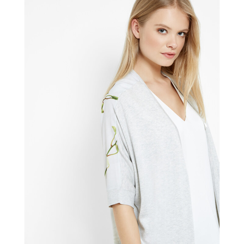 Ted Baker Offener Cardigan mit Pearly Petal-Print Aschgrau