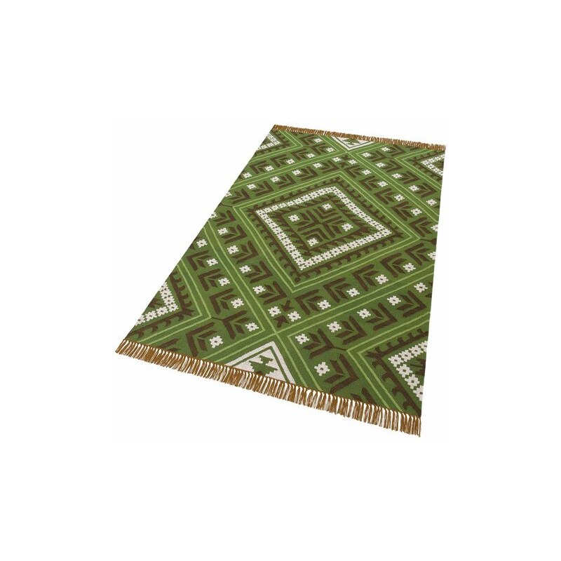 Teppich Collection Kayla handgewebt aus recycltem Material HOME AFFAIRE COLLECTION grün 1 (60x90 cm),3 (120x180 cm),4 (160x230 cm),5 (200x200 cm)